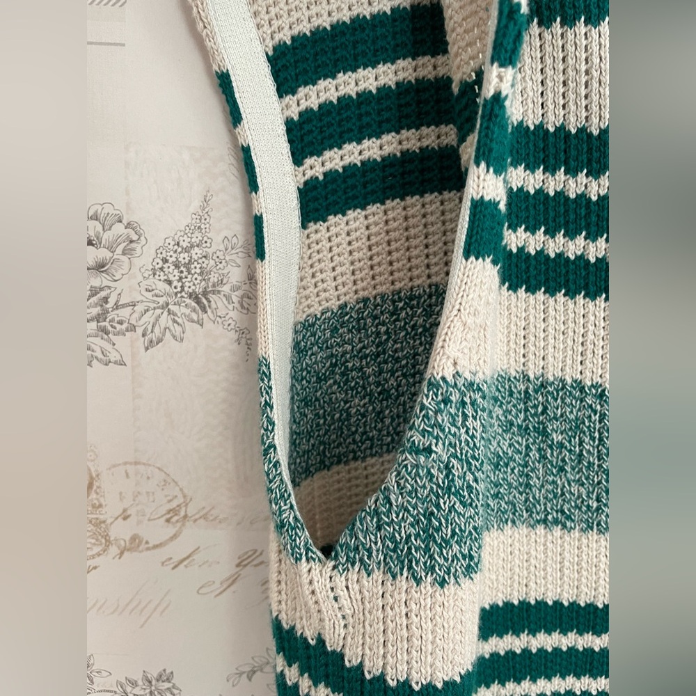 rag & bone Green and Cream V-Neck Sweater Vest - Picture 7 of 7